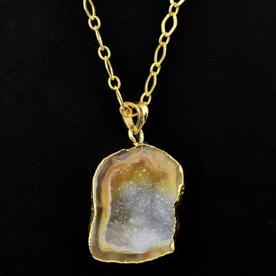 Natural Stone Pendant Natural Stone Pendant Charm With Cable Chain