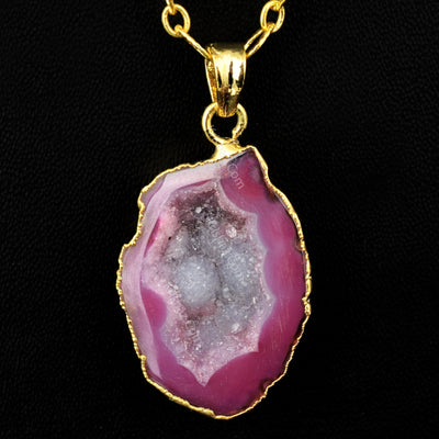 Natural Stone Pendant Natural Stone Pendant Charm With Cable Chain