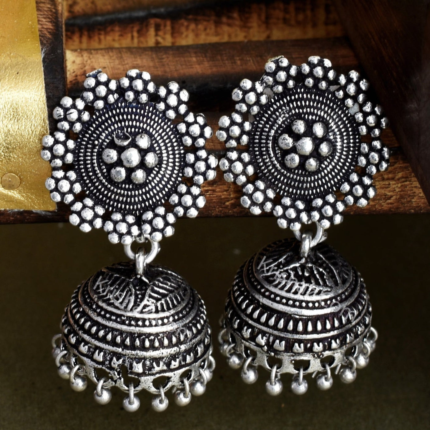 Shenaz Set of Oxidized Silver Choker +Matching Earrings +Nose Ring +Toe Rings +One Ring