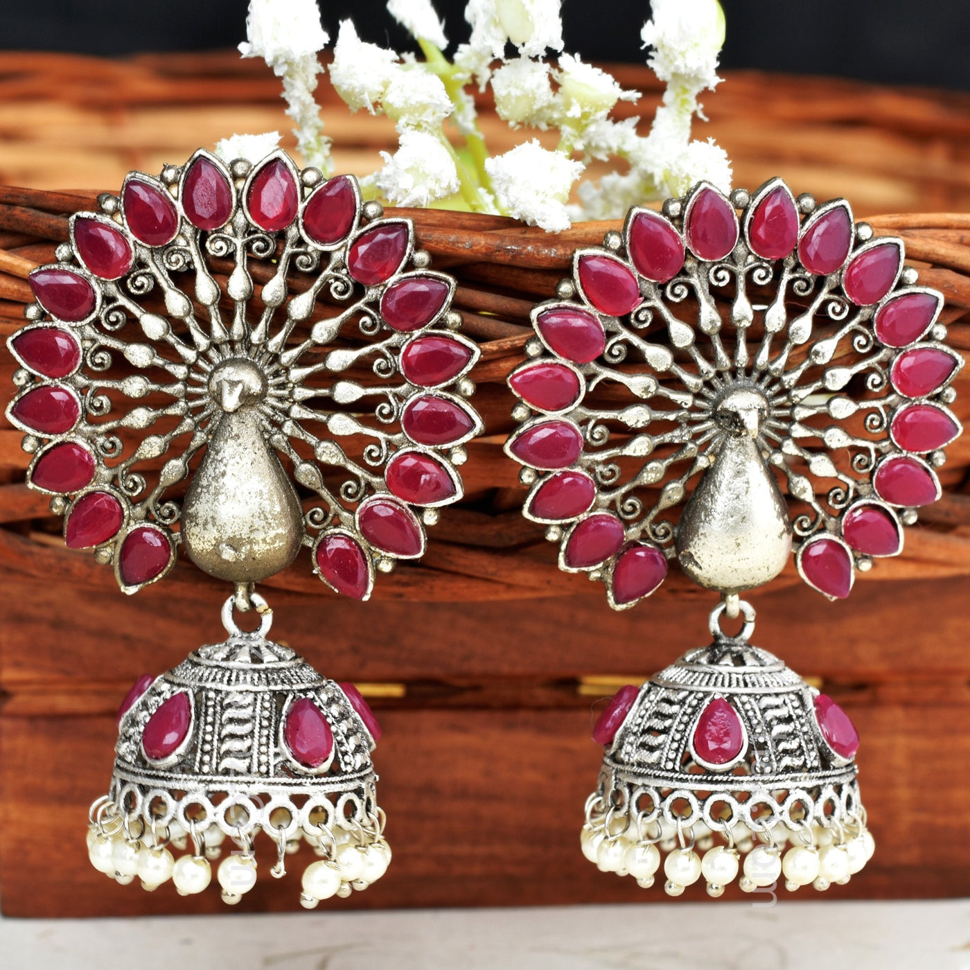 Zoya Peacock Jhumka Earrings