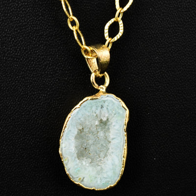 Natural Stone Pendant Natural Stone Pendant Charm With Cable Chain