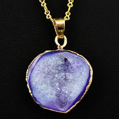 Natural Stone Pendant Natural Stone Pendant Charm With Figure 8 Chains