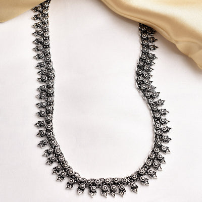 Kolhapuri German Silver Oxidized Long Necklace