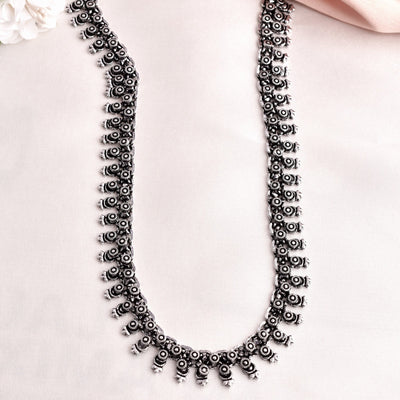 Kolhapuri German Silver Oxidized Long Necklace