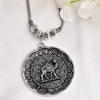 Oxidized Silver Kolhapuri Long Pendant Neckpieces