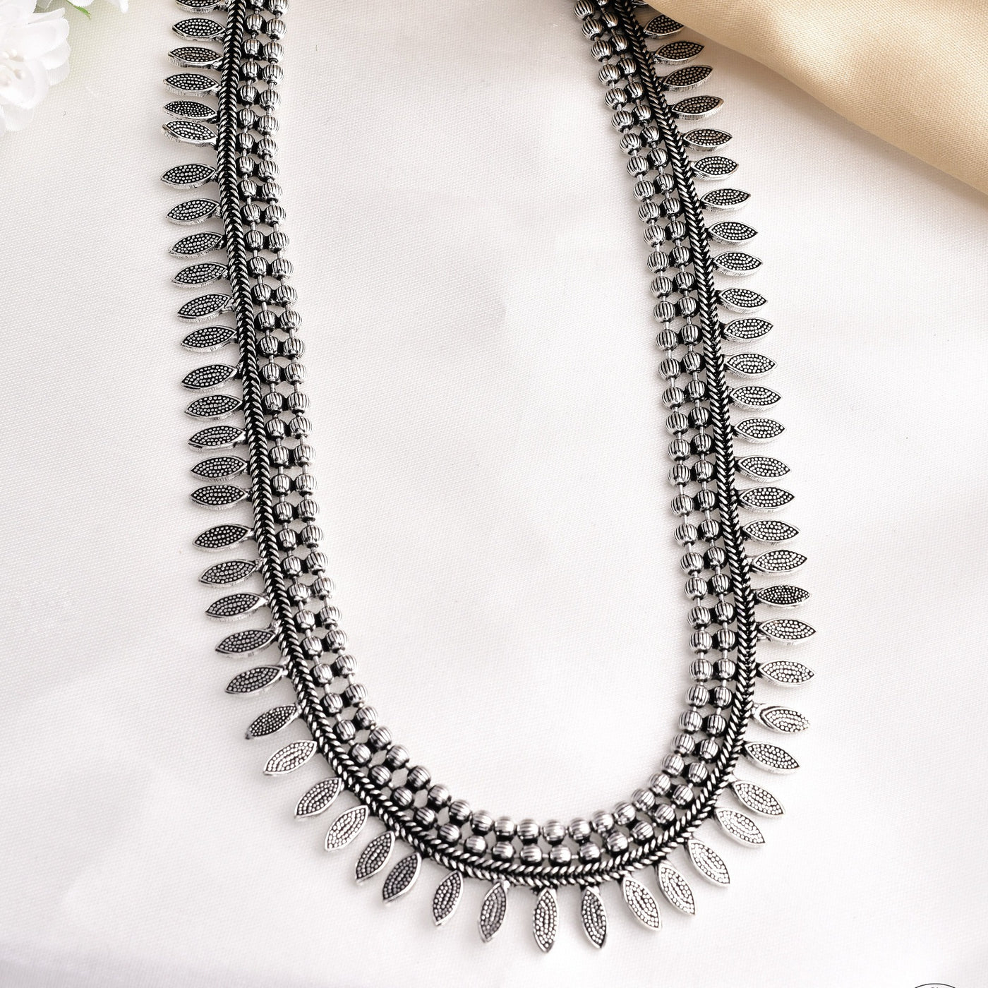 Oxidized German Silver Long Necklace