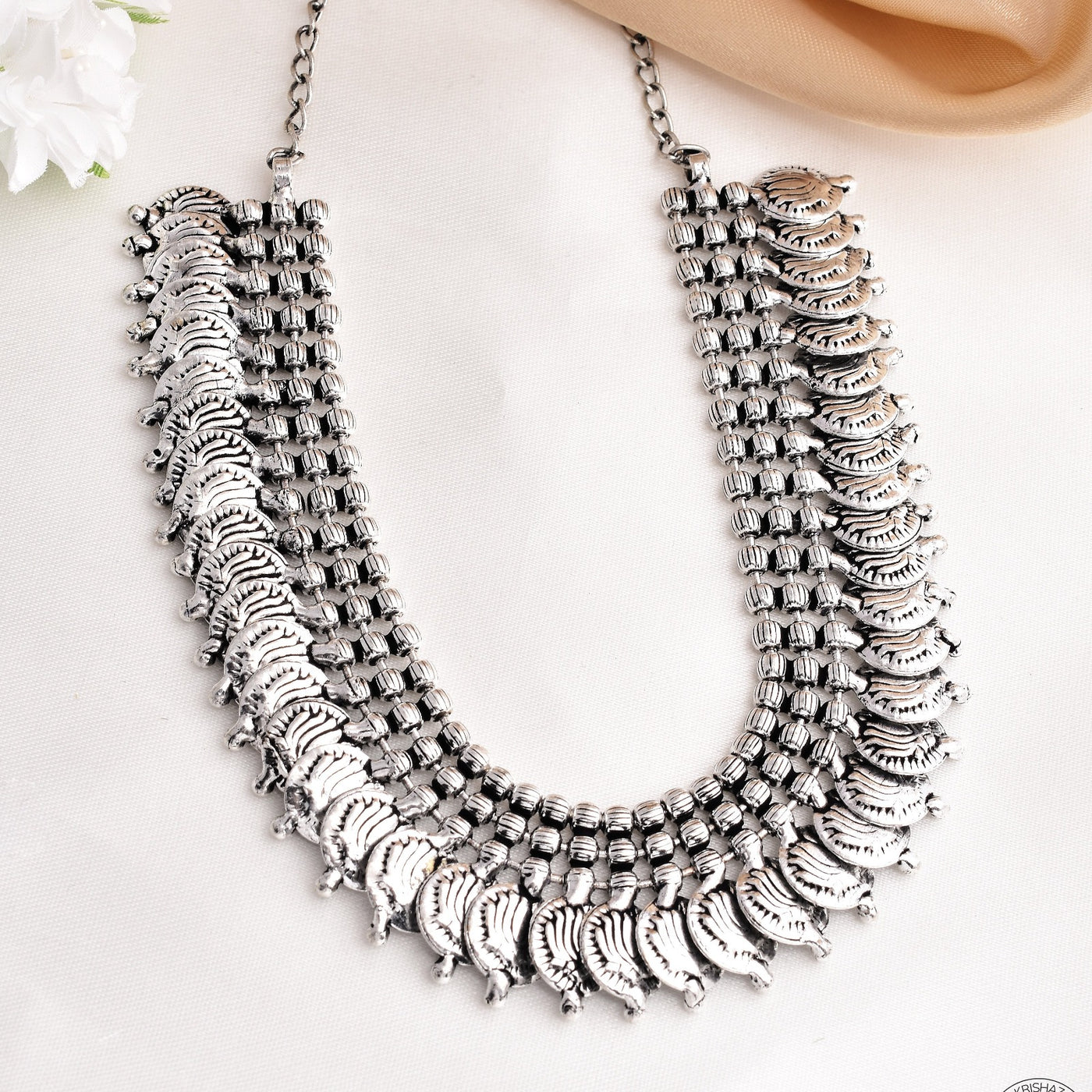 Oxidized German Silver Choker Necklace