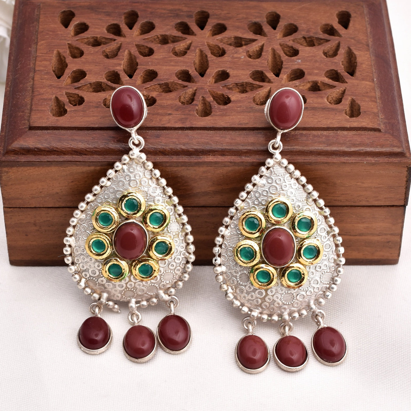 Drishya LIGHT WEIGHT Premium Silver Danglers