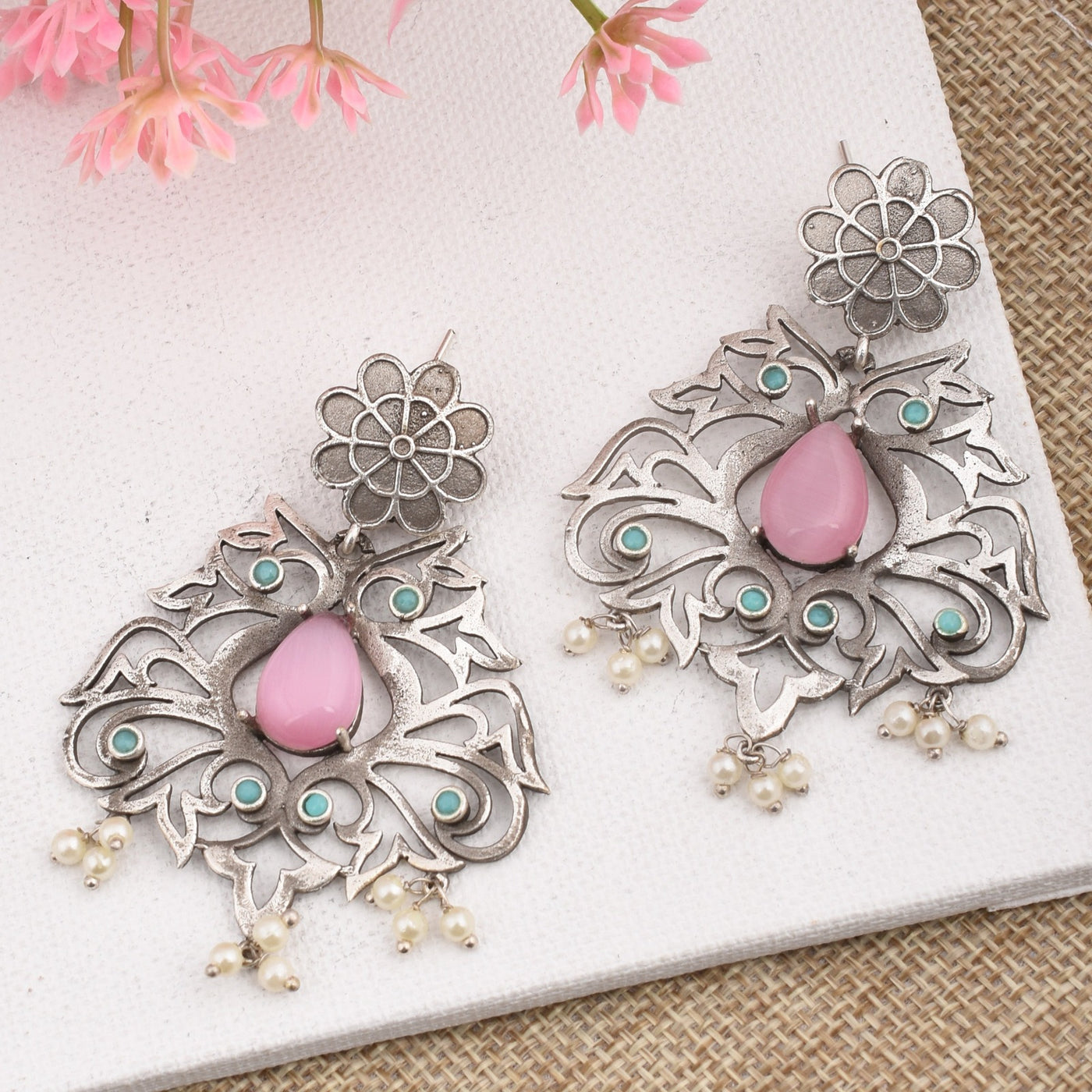 Hazel Floral Dangler Earrings