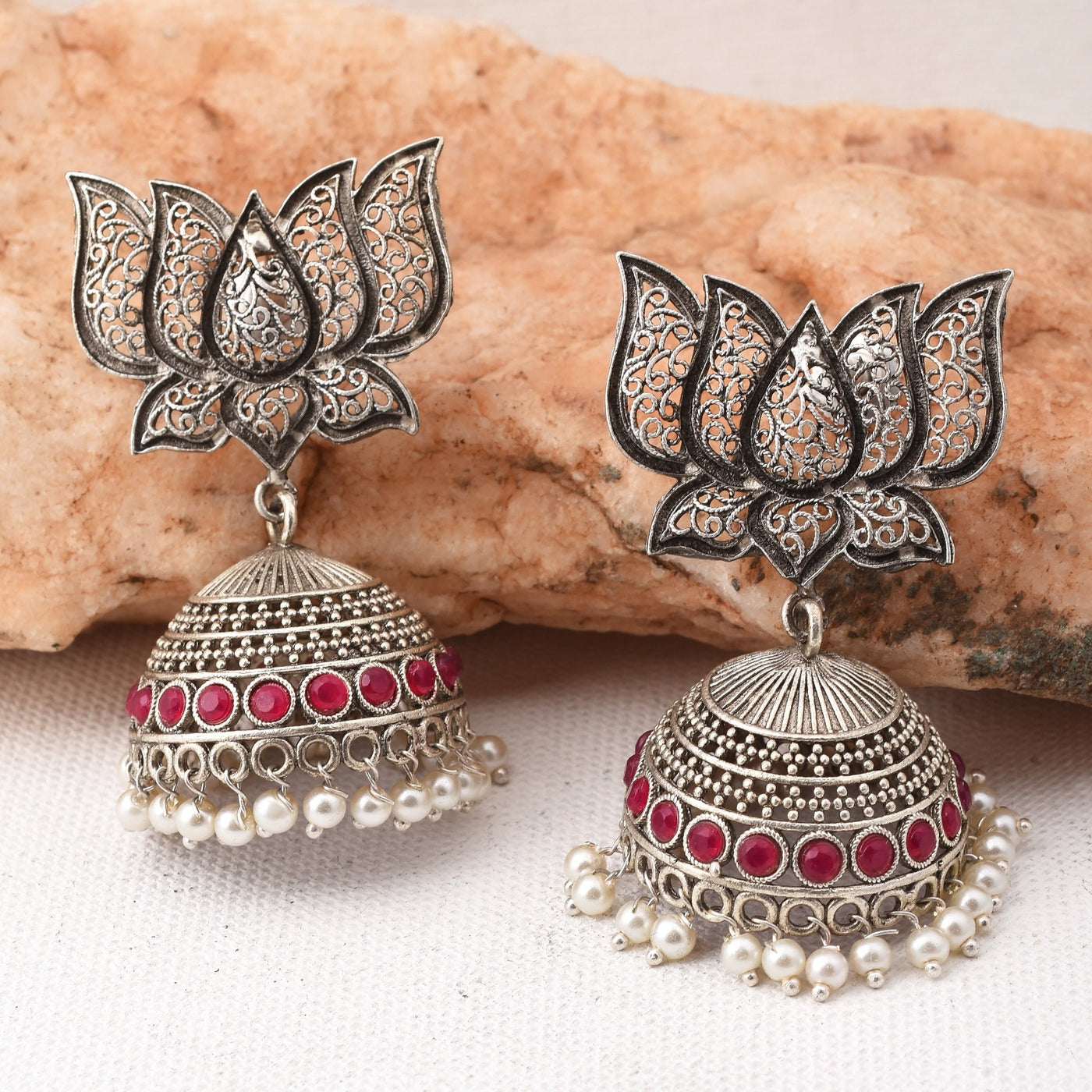 Neeraj Lotus Jhumki Earrings