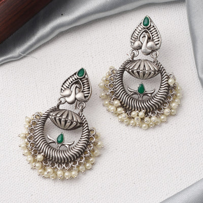 Meghna Peacock Designed Traditional Dangler Earrings Set - xoiox