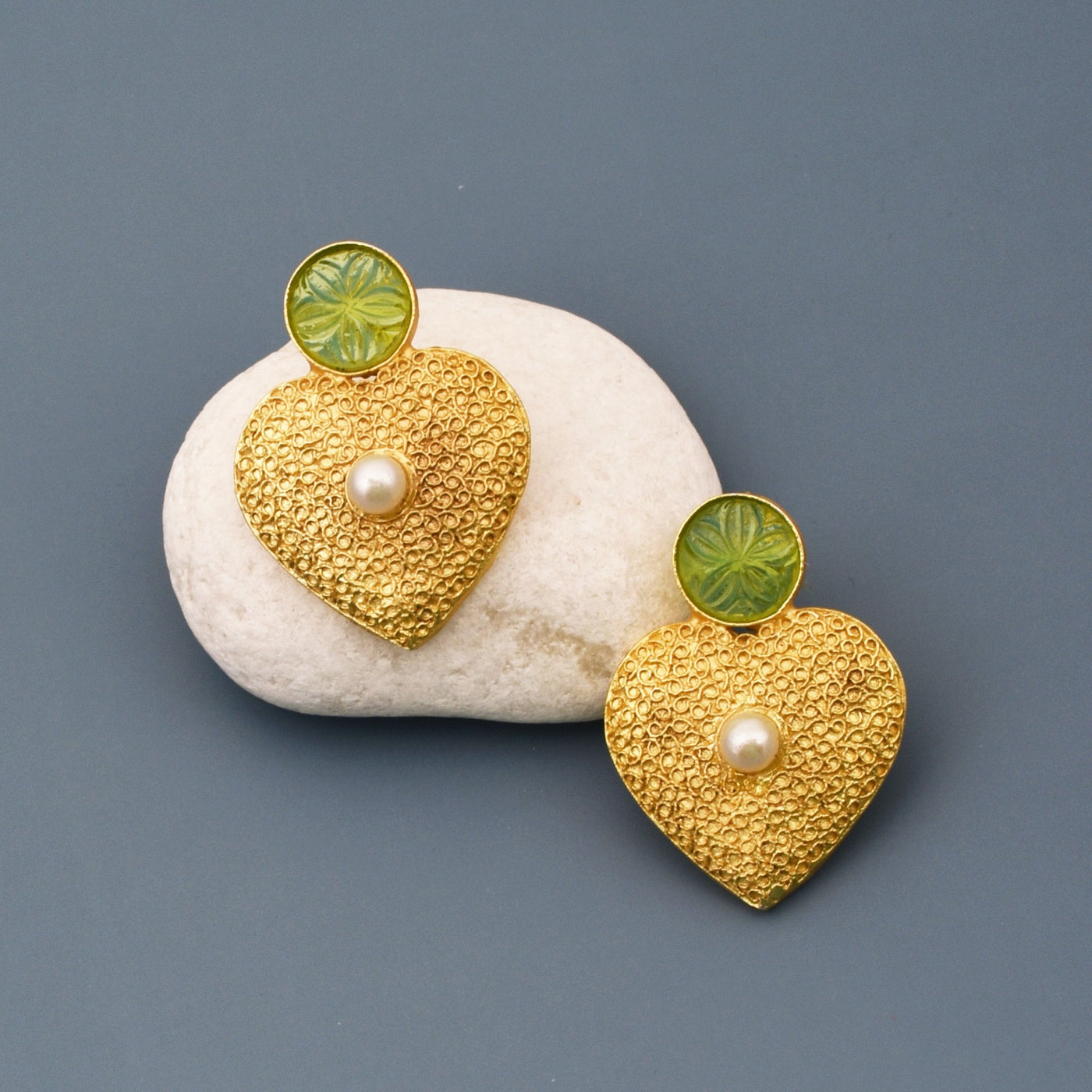 Hriday Matte Gold Studs