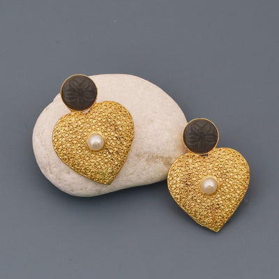 Hriday Matte Gold Studs