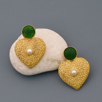 Hriday Matte Gold Studs