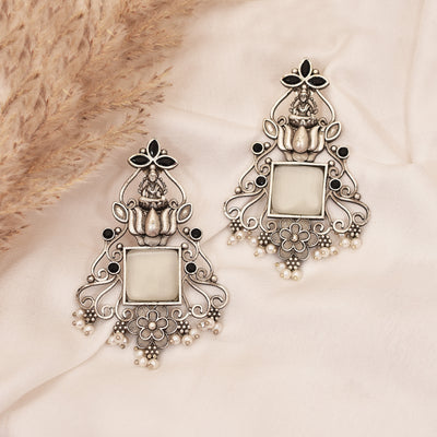 Shivanya Silver Look Alike Dangler Earrings